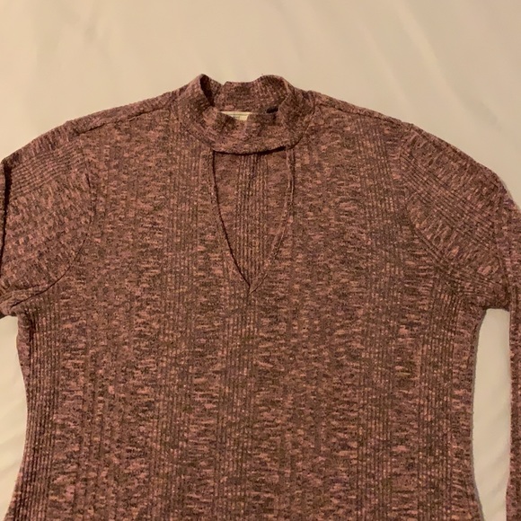 Pink/Grey Long Sleeve Sweater Dress - Picture 2 of 2